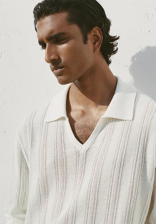 MANGO - Poloshirt Tierra - Offwhite