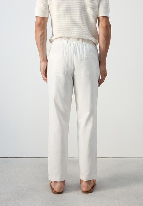 MANGO - Trousers Onix - Offwhite