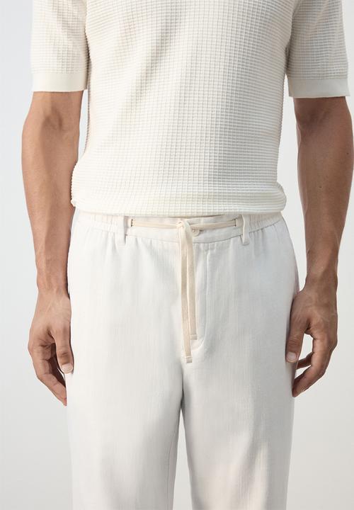 MANGO - Trousers Onix - Offwhite