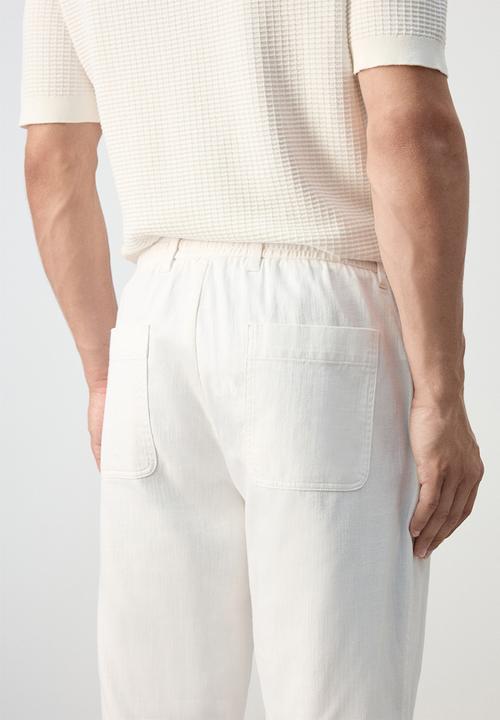 MANGO - Trousers Onix - Offwhite