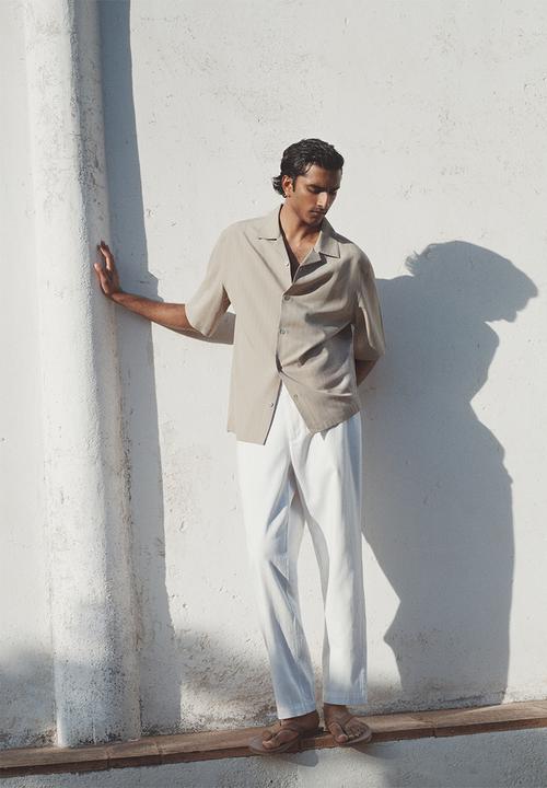 MANGO - Trousers Onix - Offwhite