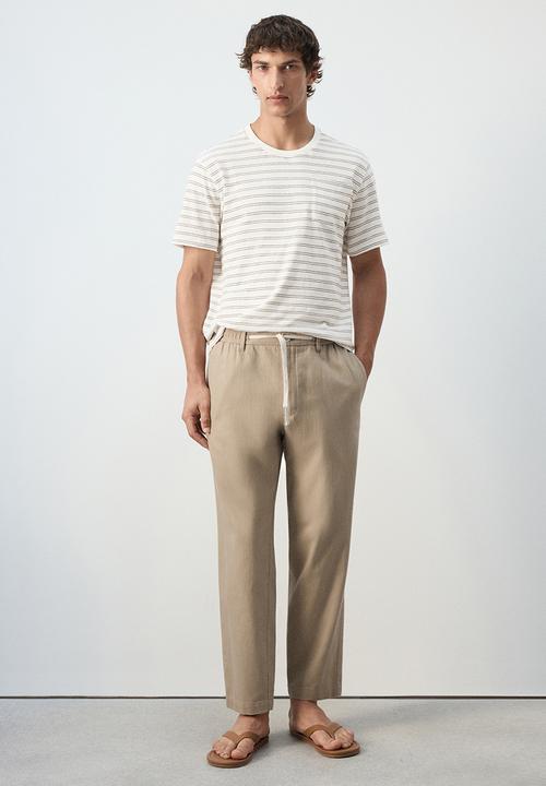 MANGO - Trousers Onix - Beige