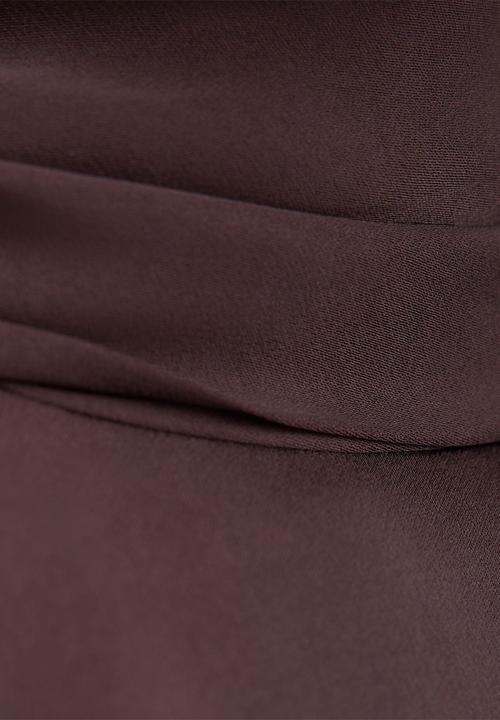 Forever New - Rowena mini scarf dress in plum - brown