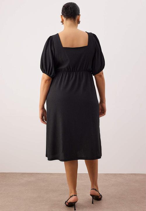 Trendyol - Plus slit knitted dress - black