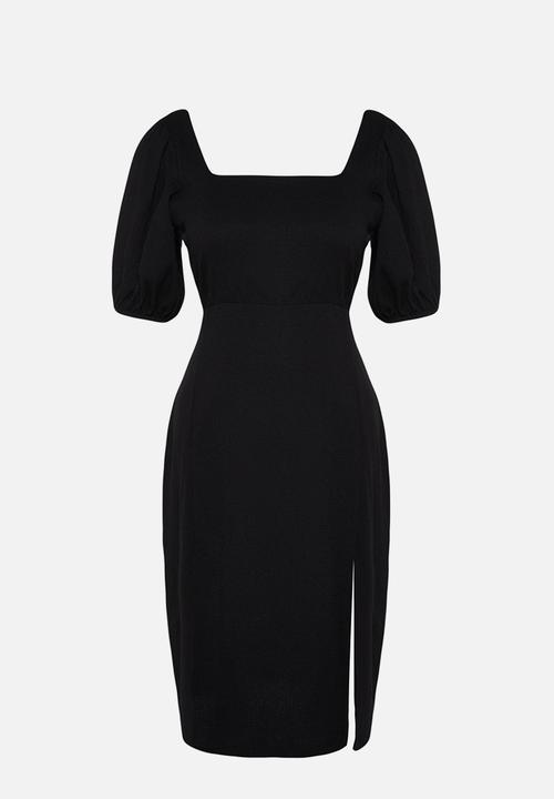 Trendyol - Plus slit knitted dress - black