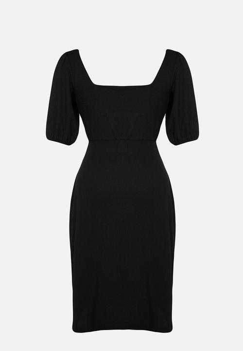 Trendyol - Plus slit knitted dress - black