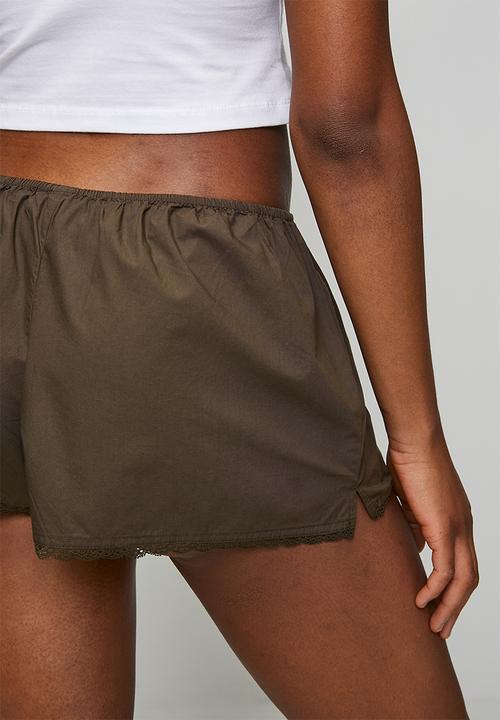 Cotton On - Cotton Soft Relaxed Lace Short - Toffee Bean
