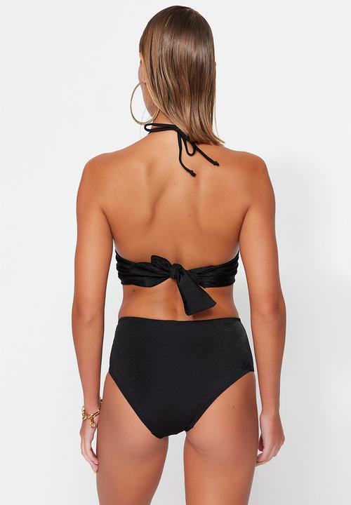 Trendyol - Accessory bralette bikini set - black