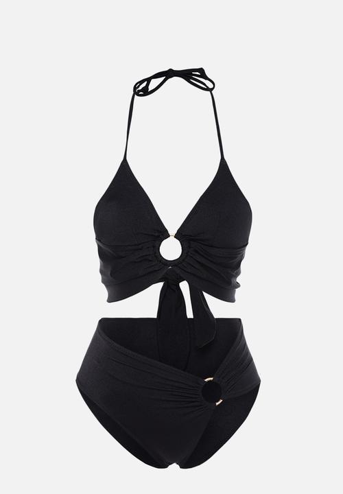 Trendyol - Accessory bralette bikini set - black