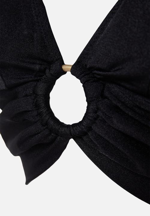Trendyol - Accessory bralette bikini set - black