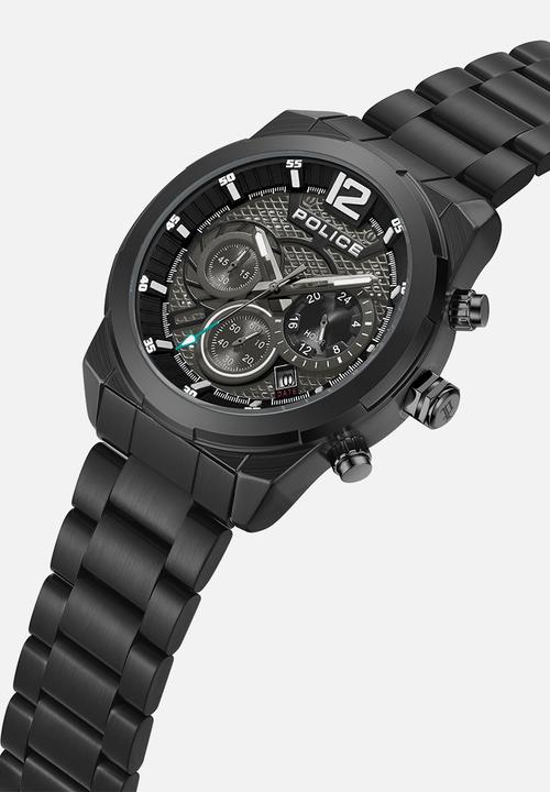 Police - IP Black Case Black Dial Black Steel Strap - Black
