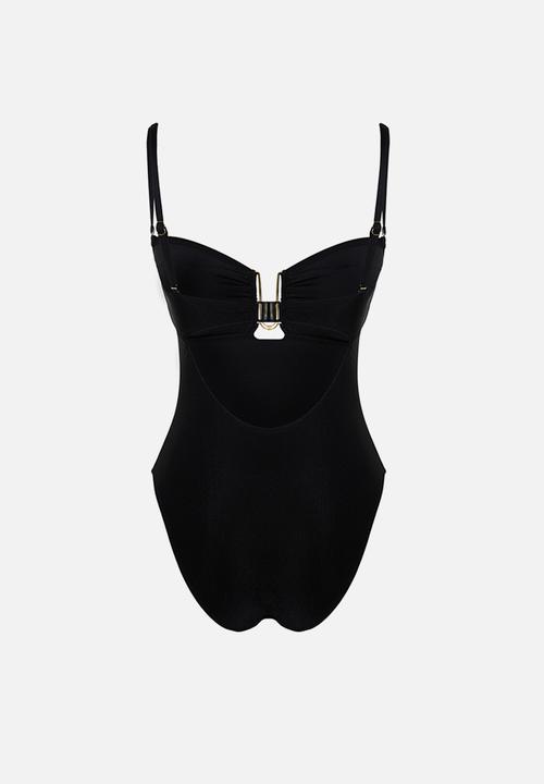 Trendyol - Strapless swimsuit - black