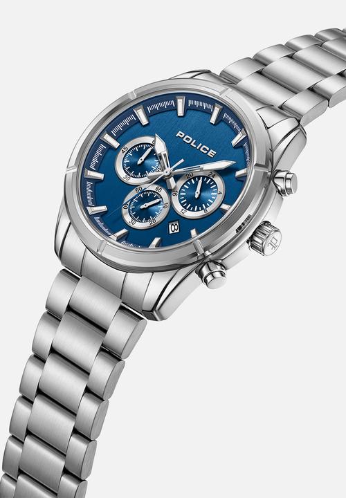 Police - Steel Case Blue Dial Stainless Steel Strap - Blue & Silver