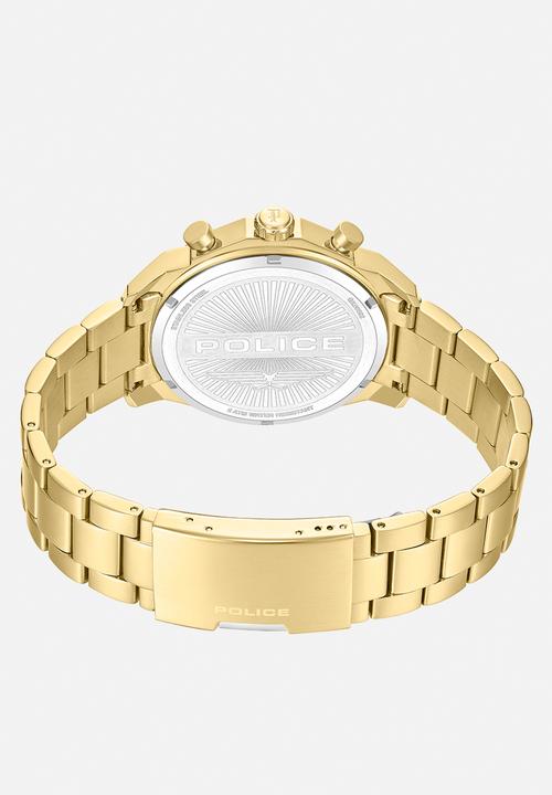 Police - IP Gold Case Black Dial IP Gold Bracelet Strap - Gold