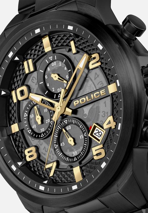 Police - IP Case Black Dial IP Black SS Bracelet Strap - Black