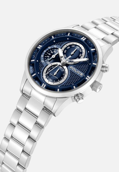 Police - Steel Case Blue Dial Steel Bracelet Strap - Blue & Silver