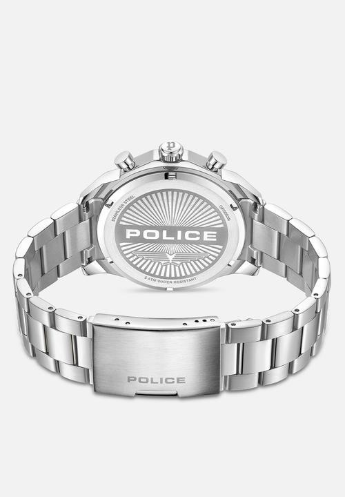 Police - Steel Case Blue Diail Steel Bracelet Strap - Blue & Silver