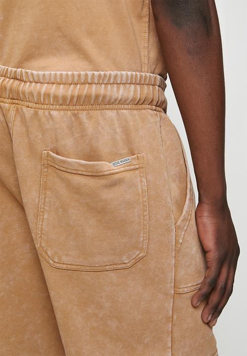 Steve Madden - Mens Rocki Jogger Shorts - Neutral Washed