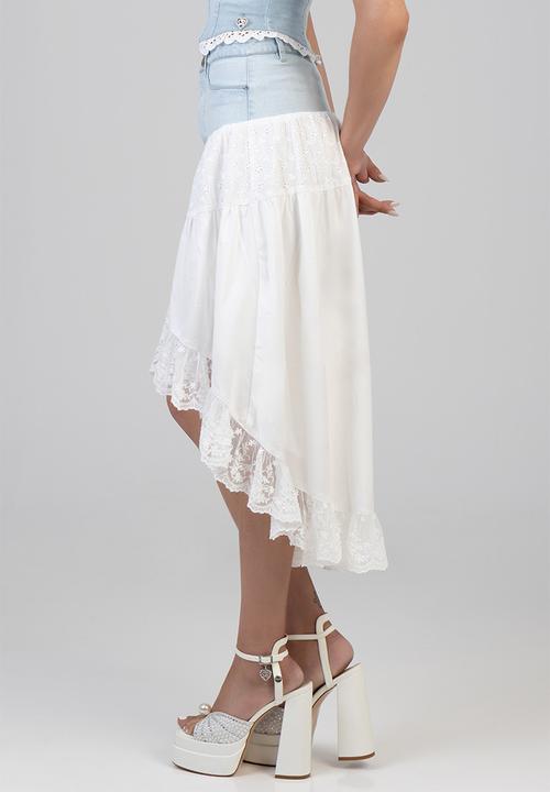 SISSY BOY - Aimee High Low Denim Skirt - Light Vintage