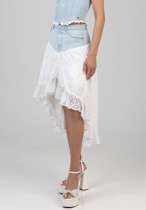 SISSY BOY - Aimee High Low Denim Skirt - Light Vintage
