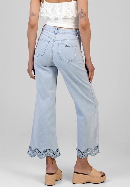 SISSY BOY - Alexus Cropped Wide Leg Jeans - Light Vintage