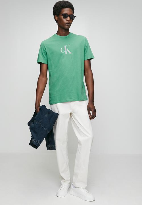 Calvin Klein - Ss 30s distress monogram graphic tee - wild green