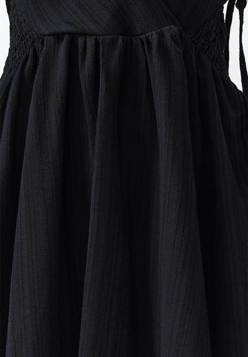 Trendyol - Linen-Blend Cut-Out Detail Beach Mini Dress - Black