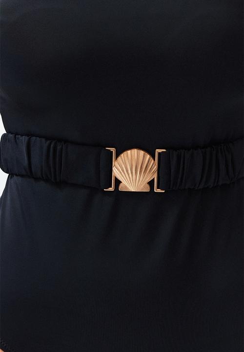 Trendyol - Belted swimsuit - black