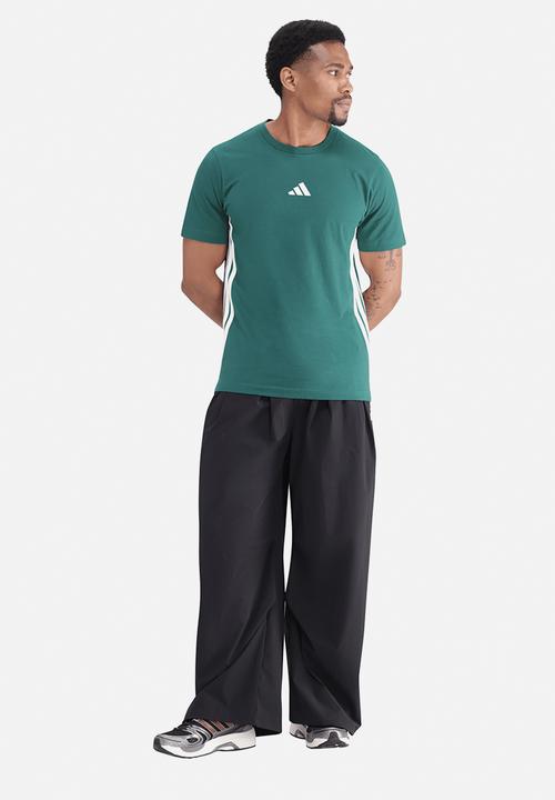 adidas Performance - 3-Stripe SJ Tee  - collegiate green / ivory