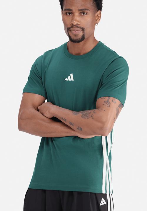 adidas Performance - 3-Stripe SJ Tee  - collegiate green / ivory