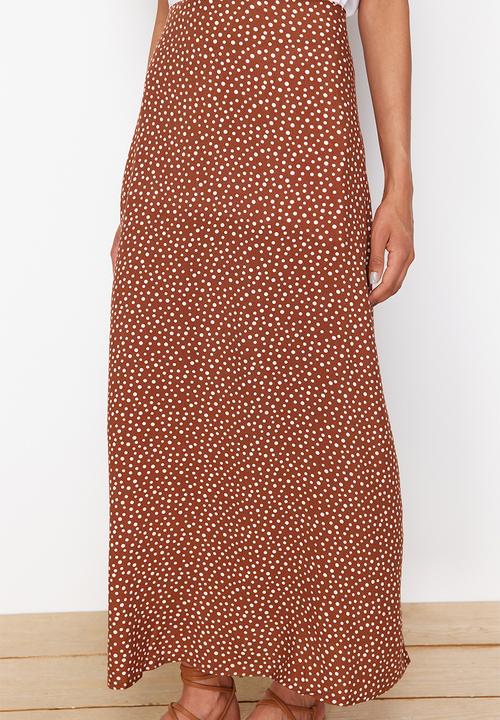 Trendyol - Polka Dot Skirt - Brown