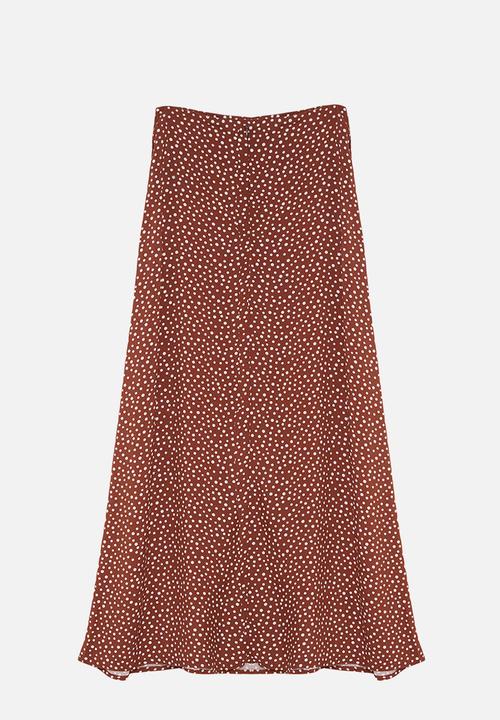 Trendyol - Polka Dot Skirt - Brown