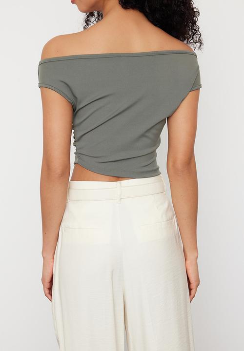 Trendyol - Knitted Blouse - Khaki