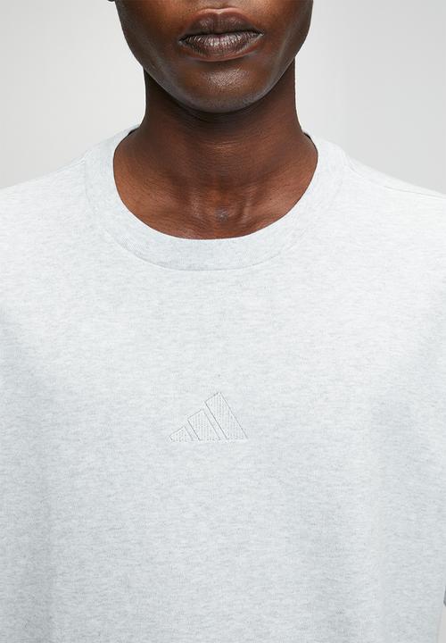adidas Performance - FI 3-Stripe Tee - light grey heather/ecru tint