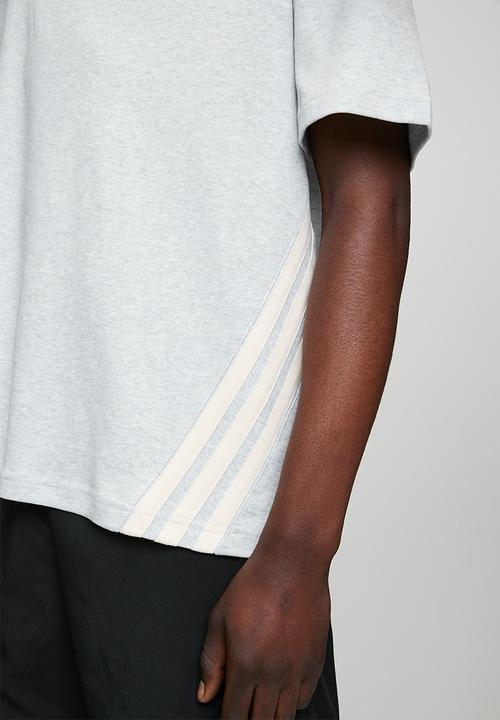 adidas Performance - FI 3-Stripe Tee - light grey heather/ecru tint