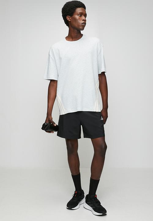 adidas Performance - FI 3-Stripe Tee - light grey heather/ecru tint