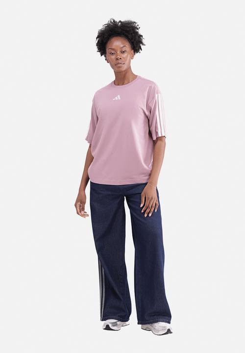 adidas Performance - W 3S Sj Bf T - Magic Mauve / White