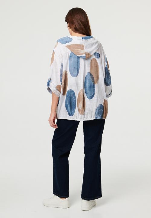 Izabel London - Long Sleeve Zip Through With Hood Track Top - White