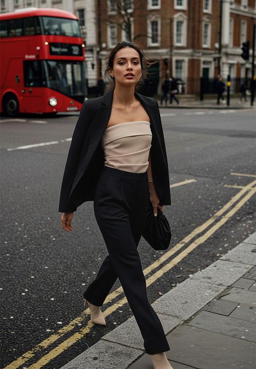 Trendyol - Strapless Draped Blouse - Mink