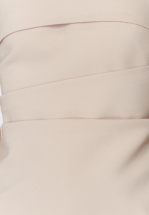 Trendyol - Strapless Draped Blouse - Mink