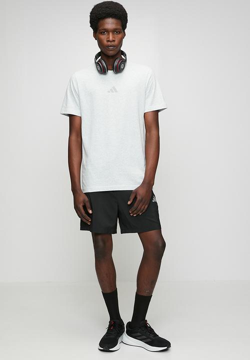 adidas Performance - 3-Stripe SJ Tee  - light grey heather/Mgh solid grey