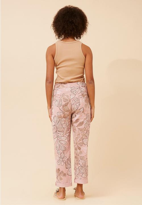 Stella Morgan - Pull On Printed Jogger With Creasing - Pink