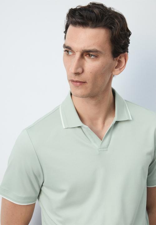 MANGO - Poloshirt Carlev - Pastel Green