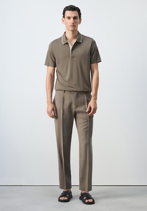 MANGO - Poloshirt Carleb - Light Brown