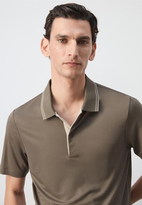 MANGO - Poloshirt Carleb - Light Brown