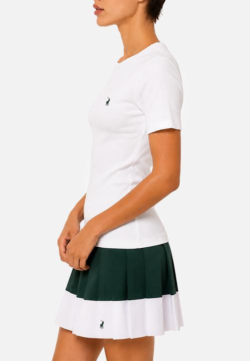 POLO - Wmn Lucy Ss Ribbed T-Shirt - White