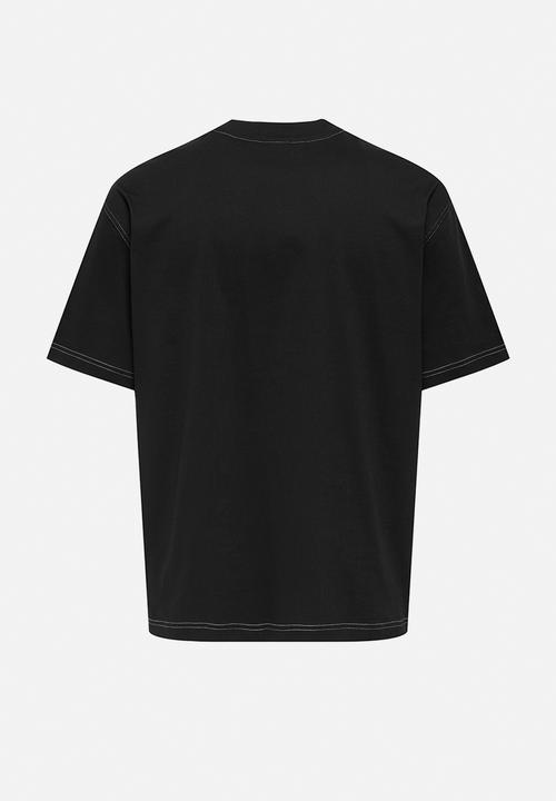 Only & Sons - Onslarry Life Oversized Short Sleeve Pocket Tee - Jet Black