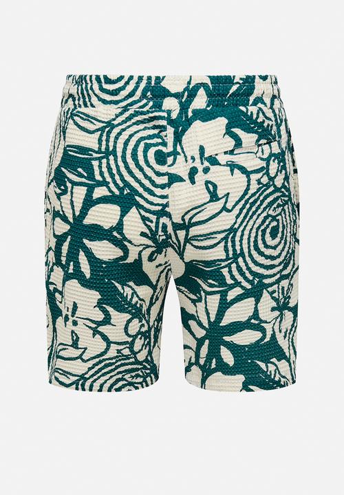Only & Sons - Onstel Savier Waffle Shorts - Antique White (Dark Sea)