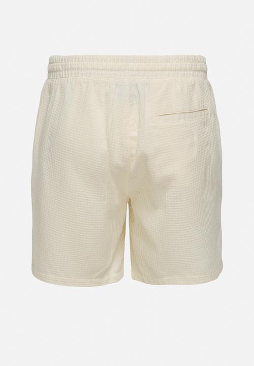Only & Sons - Onstel Savier Waffle Shorts - Antique White