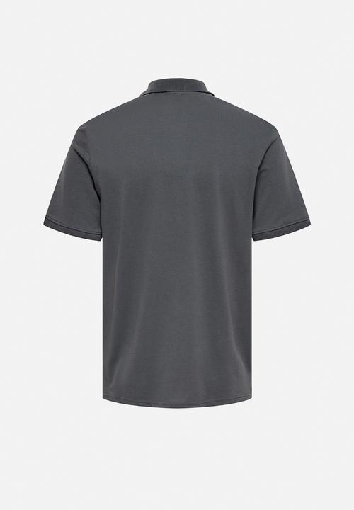 Only & Sons - Onsdawson Reg Short Sleeve Polo Shirt Vd - Grey Pinstripe